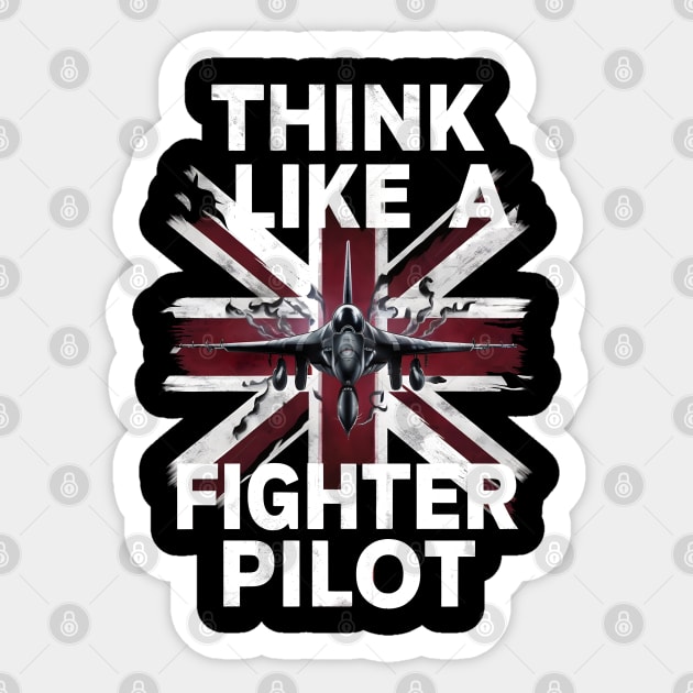 Think like a fighter pilot Sticker by BishBashBosh